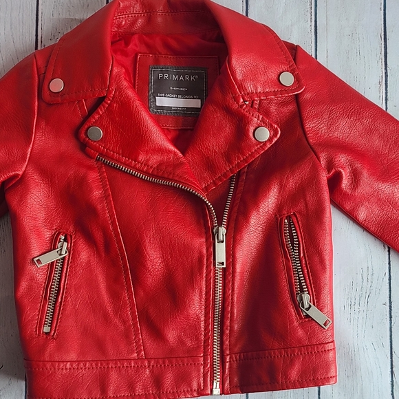 218m Red Faux Leather Primark Jacket 